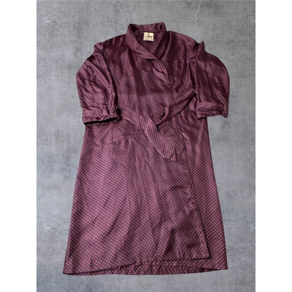 Vintage Stafford Robe Mens XL Burgundy Red Geometric Dreyfuss & Son EUC
